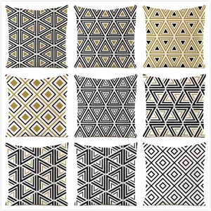 Modern Geometric Satin Throw Pillow Cover Square Cushion Case For Sofa Living Room Bedroom Home Decor Soft Pillowcase
