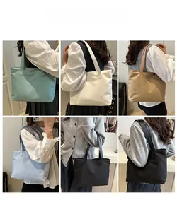 Collage of female models carrying large capacity tote bags in various pastel colors