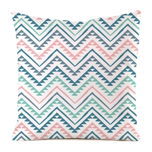 Close-up of colorful wave pattern on silk satin decorative cushion cover for sofas