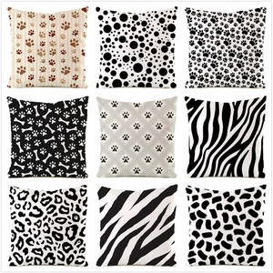 Animal Print Satin Throw Pillow Cover Leopard Zebra Paw Pattern Square Decorative Cushion Case For Sofa Home Decor