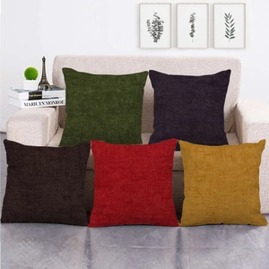 Modern Minimalist Linen Decorative Cushion Cover Solid Color Square Pillowcase For Sofa Living Room Bedroom Office Home Decor