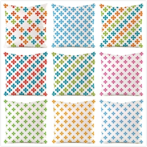 Housse de Coussin en Satin à Imprimé Géométrique Moderne Luxe Faux Soie Taie d'Oreiller de Canapé Pour Décoration de Maison