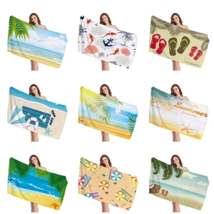 Asciugamano da Spiaggia in Microfibra ad Asciugatura Rapida Grande Leggero Assorbente per Vacanze Estive Piscina Stampa Tropicale