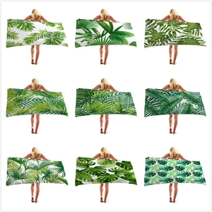 Microfiber Beach Towel Quick Dry Absorbent Lightweight Tropical Green Plant Monstera Palm Leaf Print Vacation Bath Towel