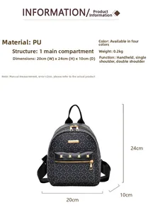 Tableau des tailles détaillé du sac à dos gris à monogramme avec finitions dorées