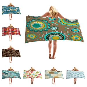 Microfiber Quick Dry Beach Towel Large Absorbent Bath Towel For Swimming Travel Bohemian Mandala Floral Heart Print Sand Free Beach Blanket For Adults