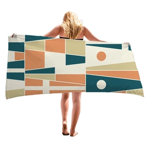 Telo mare spesso con motivi geometrici astratti in stile moderno mid-century