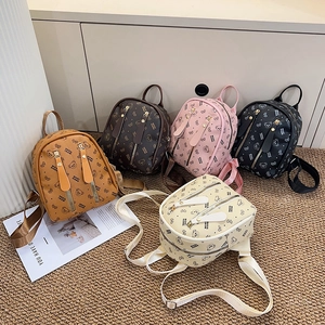 Mini sac à dos pour femmes en cuir PU avec motifs d'ours mignons en cinq couleurs