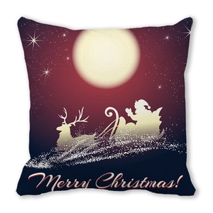 Détail de l'imprimé silhouette du traîneau du Père Noël sur la housse de coussin