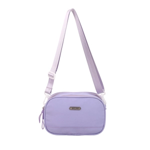 Minimalist light purple nylon crossbody bag with adjustable strap for casual daily use