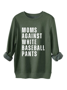 Detail of dark green thick sweatshirt with white text and grey fleece lining on cuff