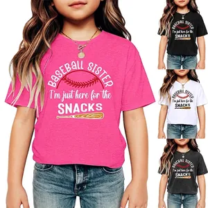 Kids Baseball Sister Graphic T-Shirt Cotton Blend Round Neck Short Sleeve Casual Sports Tee Top For Girls Toddlers