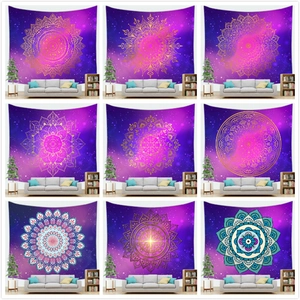 Böhmischer Mandala Sternenhimmel Wandteppich Lila Rosa Galaxie Polyester Wandbehang Für Wohnzimmer Schlafzimmer Wanddekoration
