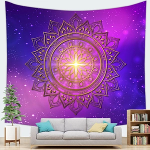 Wandteppich mit lila Galaxie-Mandala für Wohnzimmer und Heimdekoration