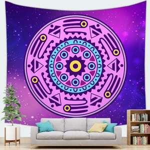 Modern mandala tapestry with starry galaxy background for home wall decoration