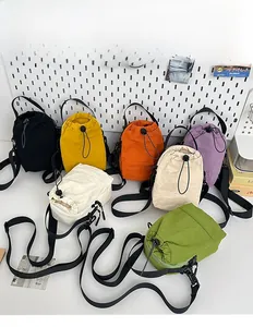 Lightweight drawstring crossbody bags in six vibrant colors for camping and travel