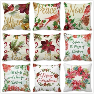 Floral Animal Print Peach Skin Velvet Cushion Cover Artistic Square Pillowcase For Living Room Sofa Christmas Holiday Decor
