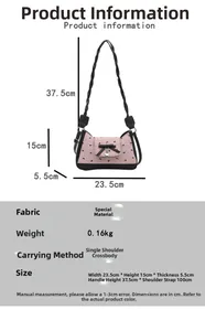 Pink textured crossbody bag with dimensions 23.5x15x5.5cm and heart charm detail