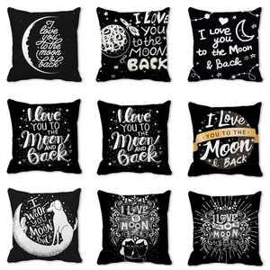 Valentine's Day Heart Peach Skin Throw Pillow Cover Romantic Letters Moon Decorative Cushion Case For Sofa Home Decor