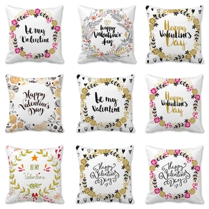 Valentine's Day Heart Pattern Square Pillowcase Peach Skin Velvet Decorative Cushion Cover For Home Sofa Decor Women Gift