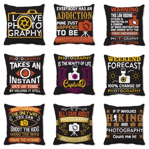 Throw Pillow Cover Peach Skin Polyester Photography Lover Happy Valentine Day Square Home Decorative Cushion Case