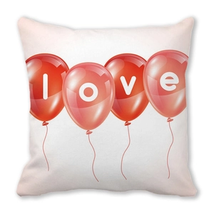 Federa bianca con stampa palloncini d'amore per regalo di San Valentino