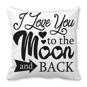 Happy Valentine's Day peach skin pillowcase with I Love You to the Moon and Back print
