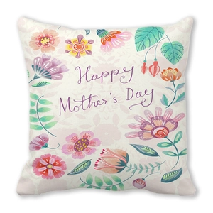 Federa per cuscino Festa della Mamma con fiori ad acquerello e trama morbida