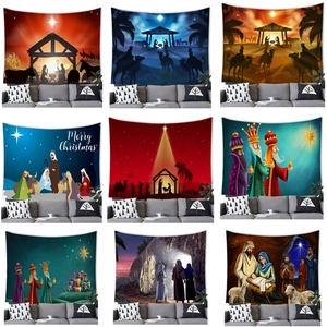 Halloween Kerstmis Geboorte Van Jezus Wandkleed Polyester Stof Wandkleed Achtergrond Voor Huisfeest Festival Decoratie Kunst