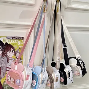 Cute bunny ear crossbody bags in various colors for girls with clear anime style
