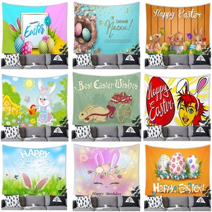Wall Tapestry Polyester Fabric Hanging Cloth Backdrop For Halloween Easter Birthday Party Decoration 3D Printed Spooky Cute
