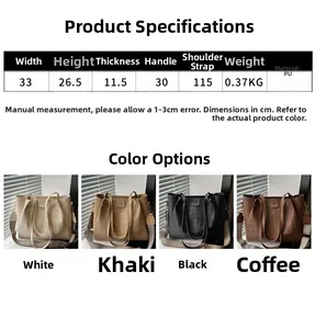 Detailed size chart for retro tote bag featuring dimensions and four color variants