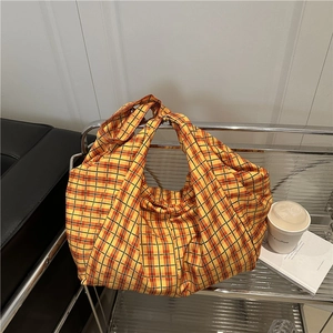 Borsa Tote in Nylon di Grande Capacità per Donna con Stampa Leopardata Zebra Quadri Borsa a Spalla Casual Pendolare Moda Borsa Hobo