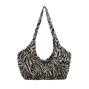 Grand sac cabas en toile zébrée pour femme, sac à épaule léger pour le quotidien