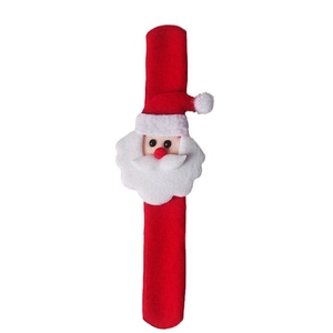 Luminous Christmas Santa Claus slap bracelet with red felt fabric and cartoon decoration