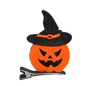 Creative Halloween 3D pumpkin witch hat hair clip for kids festive party accessory