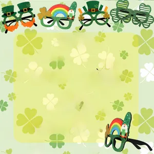 Cuadro de tallas detallado para gafas de San Patricio con dimensiones y peso del producto