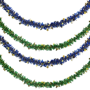 Shiny Metallic Foil Tinsel Garland With Moon Star Sequins For Festive Party Home Ceiling Decoration Hanging Streamer Ornament