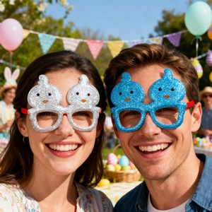 Lot de lunettes de fête poussin pailleté pour Pâques et accessoires photo amusants