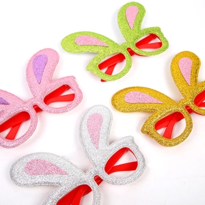 Lot de quatre lunettes oreilles de lapin à paillettes pour fêtes de Pâques et déguisements