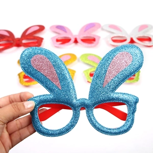 Lunettes oreilles de lapin à paillettes pour fêtes d'enfants en montures plastiques