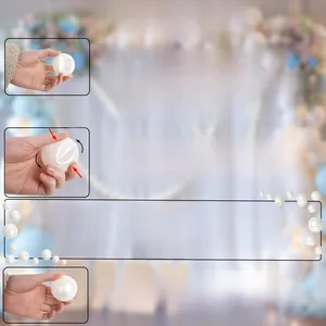 Instructional view showing how to restore large plastic wedding pearls after compression