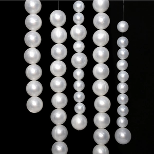 Vertical white faux pearl bead strings for wedding backdrop and party decoration