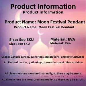 Specifica dettagliata del materiale del ciondolo dorato Moon Festival in Eva per decoro