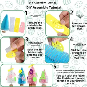 Step-by-step assembly guide for Easter mini sisal tree with felt rabbits and eggs