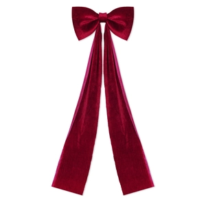 Large velvet wedding bow in deep red, oversized holiday wall hanging and photo prop