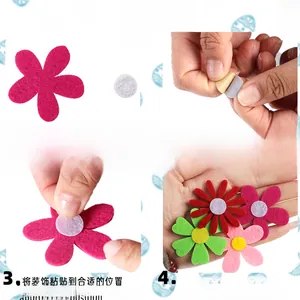 Autocollants fleurs en feutre colorés avec support adhésif pour décoration de fête