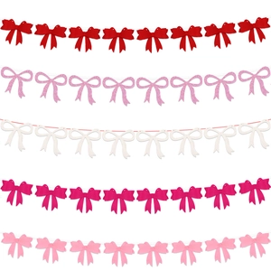 Colorful felt bow banner garland set for Mother's Day party wall background decoration
