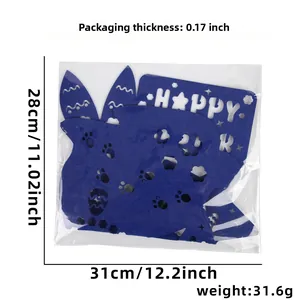 Mantel individual de conejo de Pascua en fieltro azul con medidas 31x28cm para fiestas