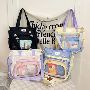 Borsa Ita in stile giapponese con finestra trasparente e orecchie di gatto in quattro colori